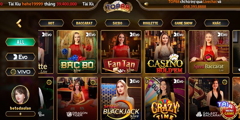 Bí quyết chơi live casino top88 từ cao thủ nâng cao hiệu quả